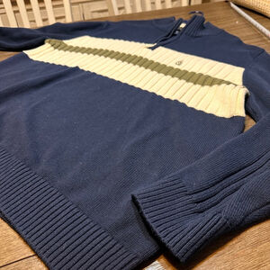 Men's‎ Y2K Nautica Sweater XXL Navy Off-white Streetwear, Long Sleeve